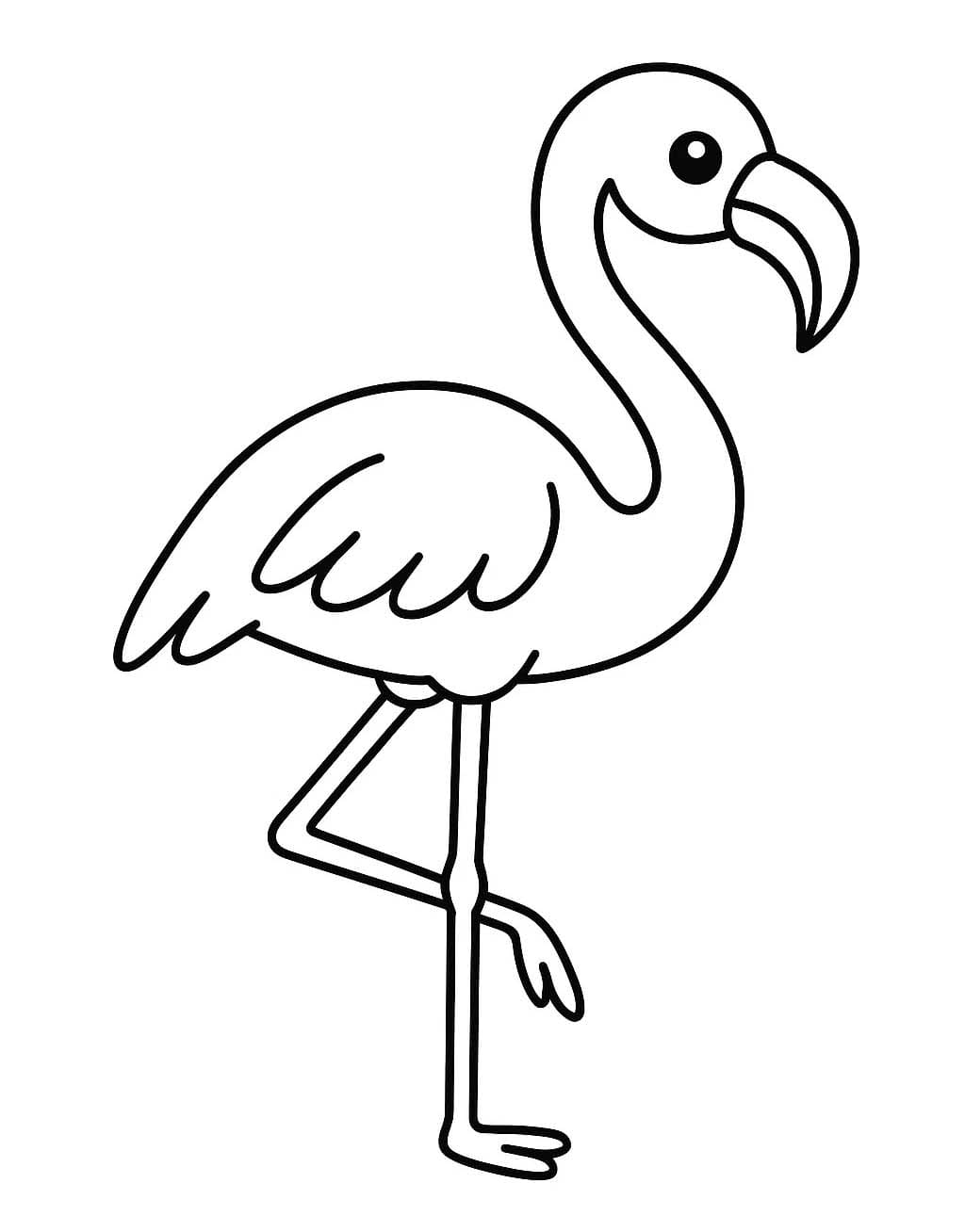 Fise de colorat cu Desenează Flamingo 6