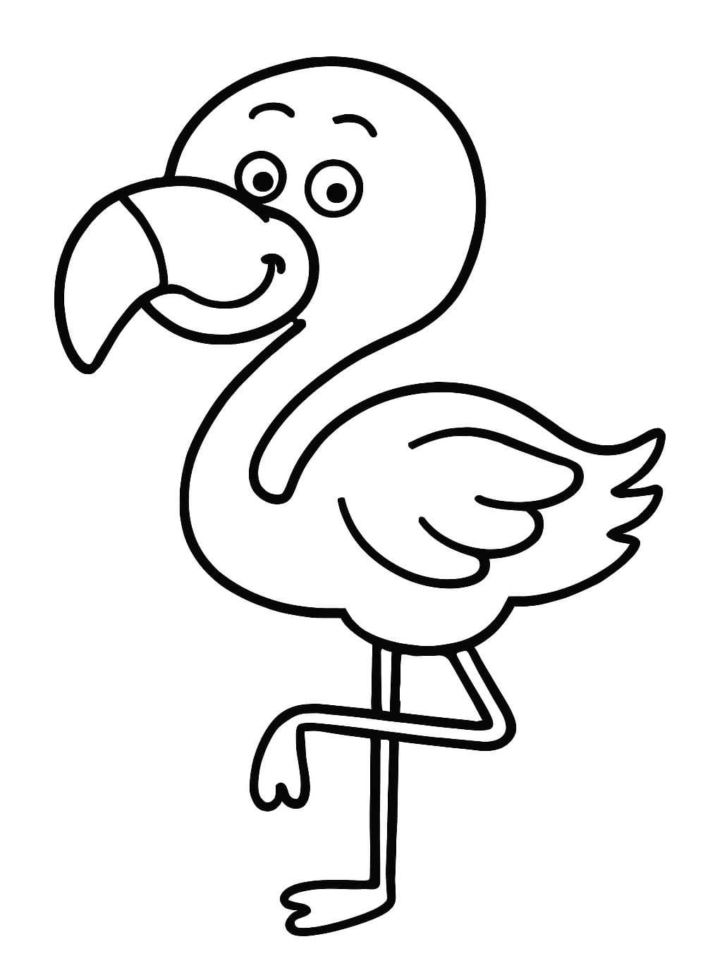 Fise de colorat cu Desenează Flamingo gratuit pentru copii