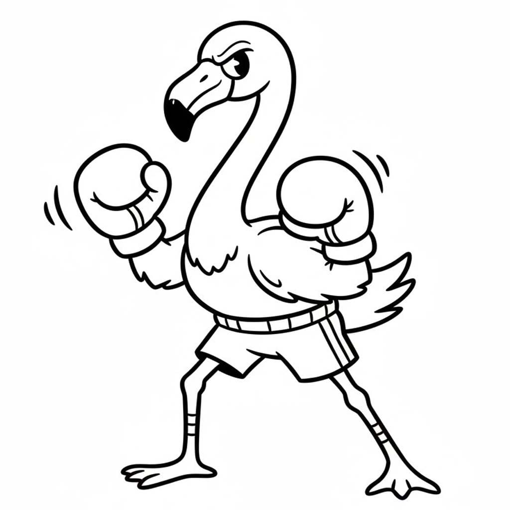 Fise de colorat cu Desenează Flamingo gratuit