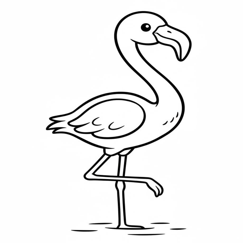 Fise de colorat cu Desenează Flamingo imprimabil