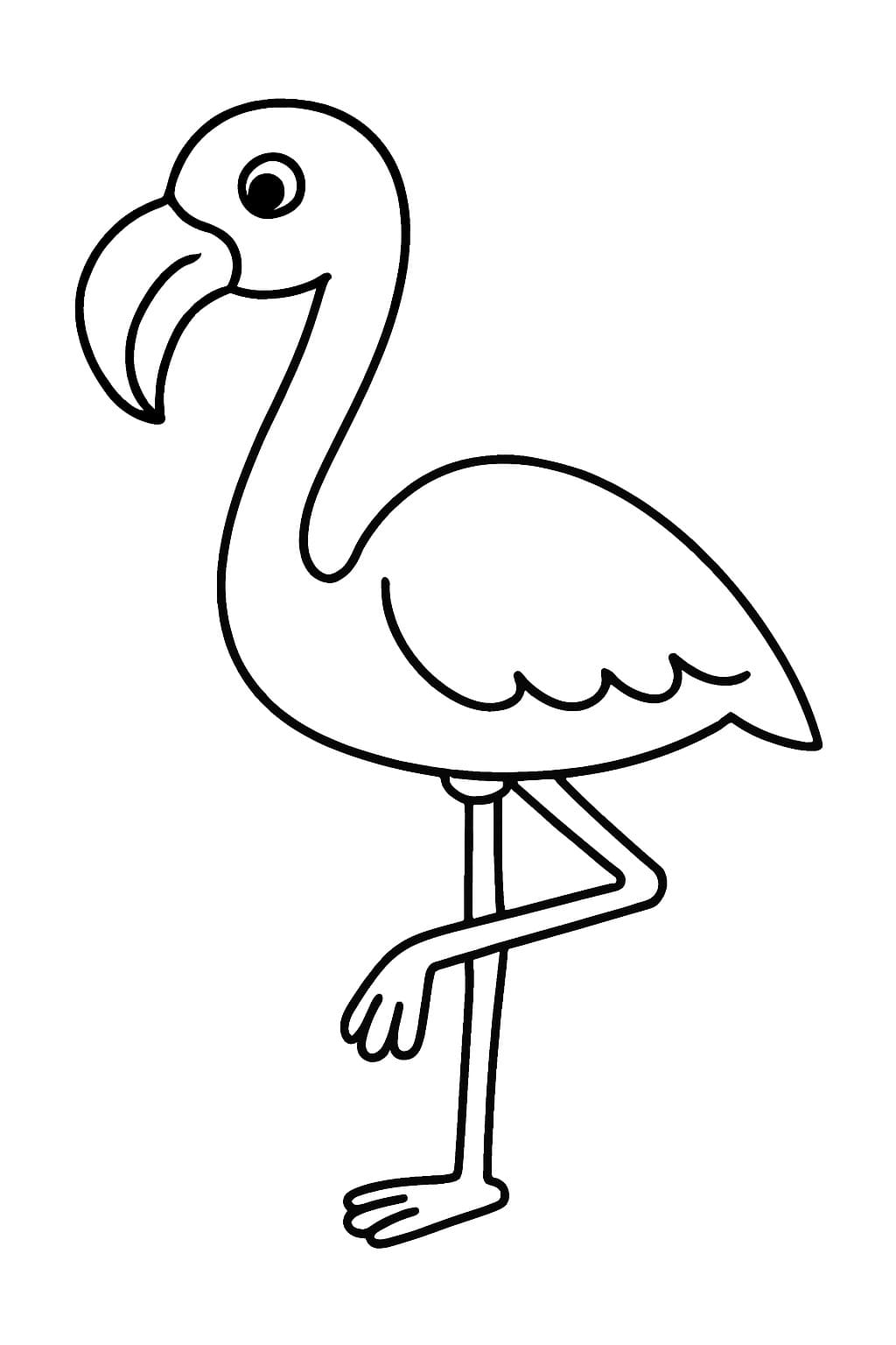 Fise de colorat cu Desenează Flamingo pentru copii