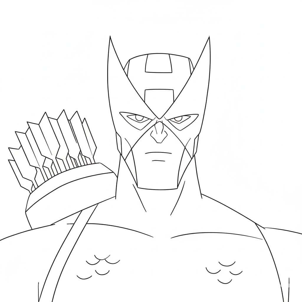 Fise de colorat cu Desenează Hawkeye 1