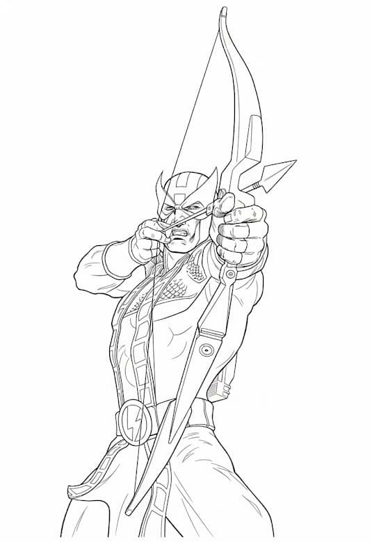 Fise de colorat cu Desenează Hawkeye 5