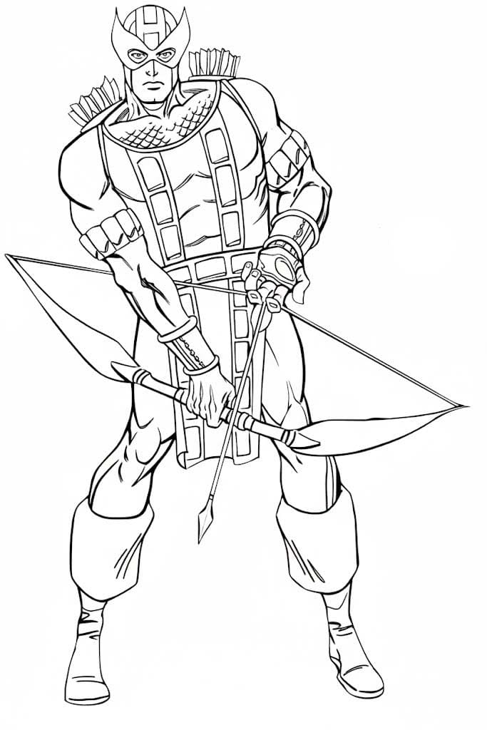 Fise de colorat cu Desenează Hawkeye 6