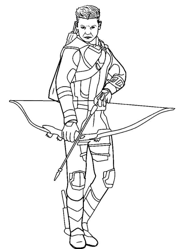Fise de colorat cu Desenează Hawkeye gratuit simplu