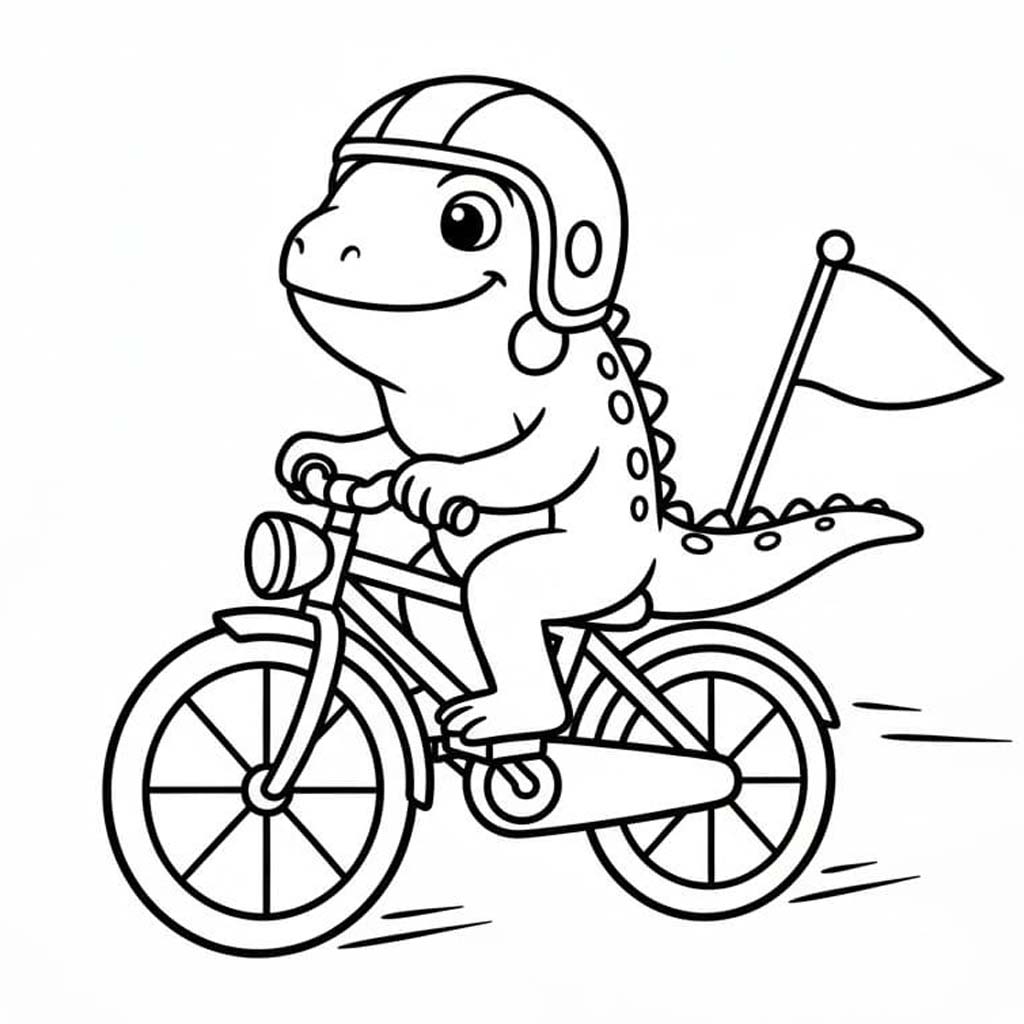 Fise de colorat cu Desenează Iguană bazic la copii