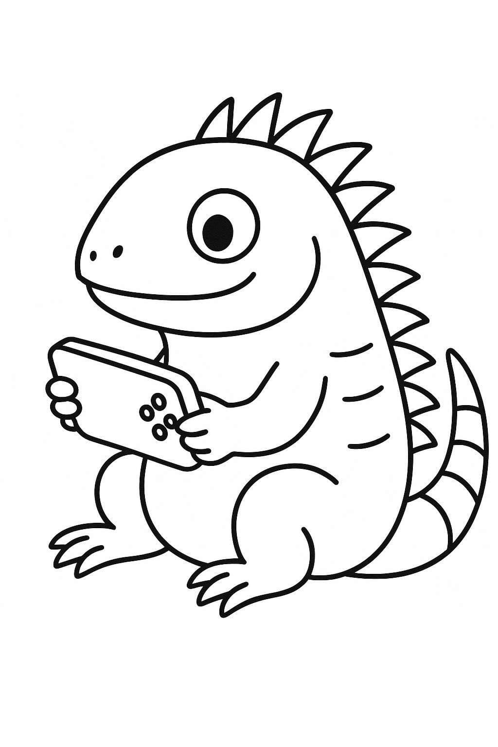 Fise de colorat cu Desenează Iguană gratuit