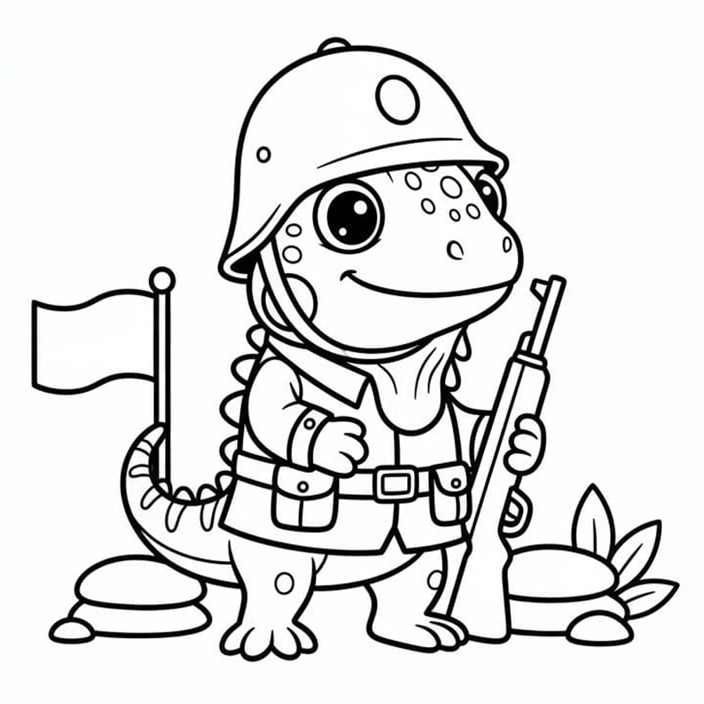 Fise de colorat cu Desenează Iguană imprimabil