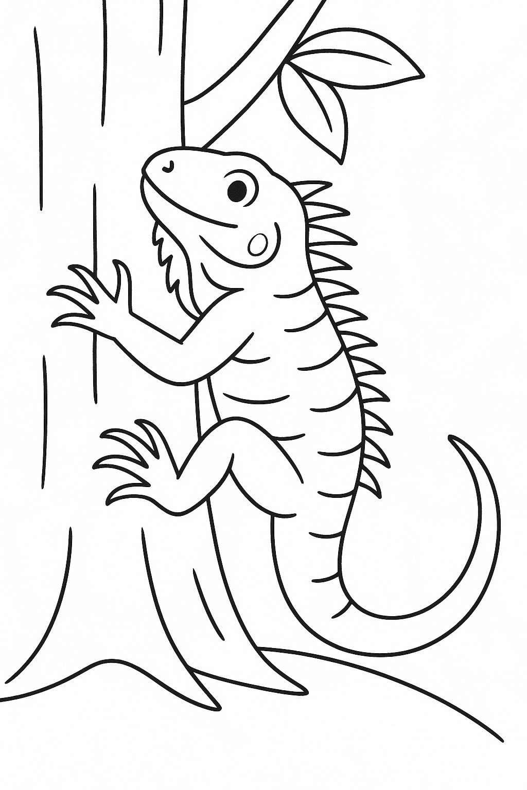 Fise de colorat cu Desenează Iguană imprimabile pentru copii