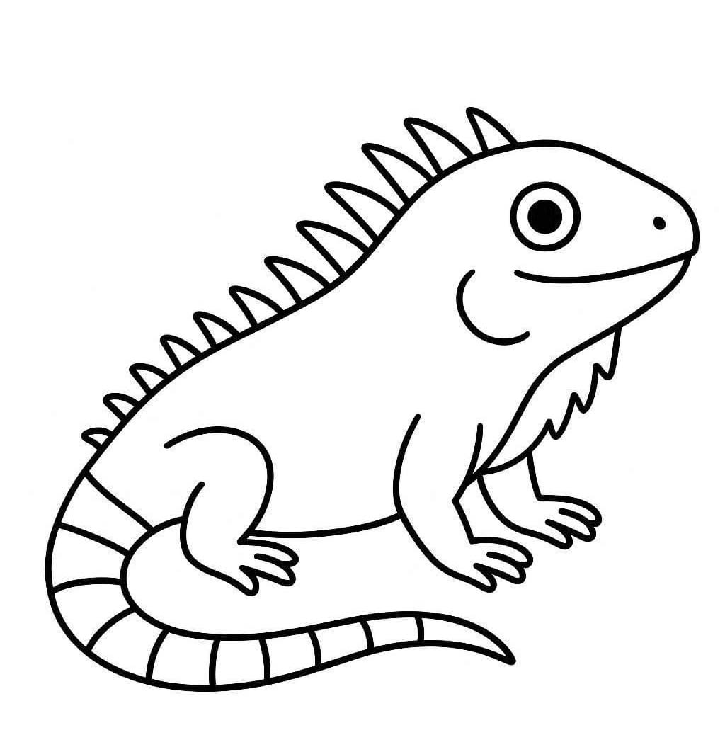 Fise de colorat cu Iguană