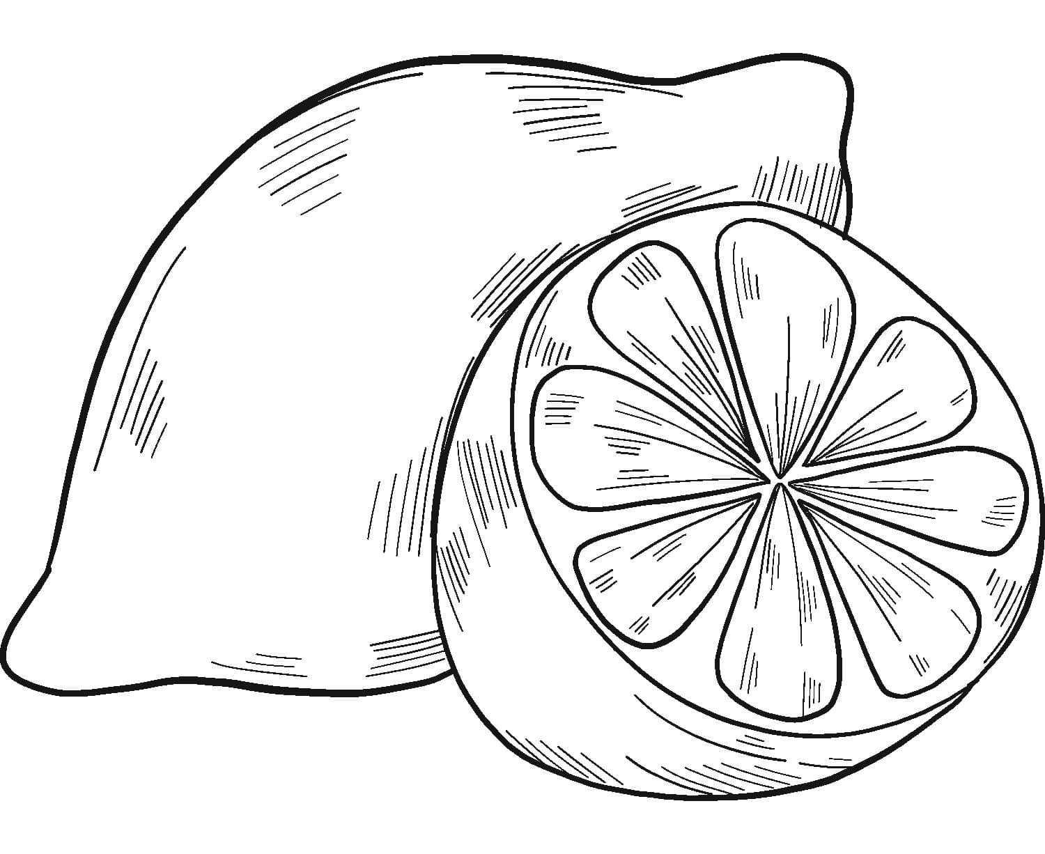 Fise de colorat cu Desenează Lămâie gratuit bazic