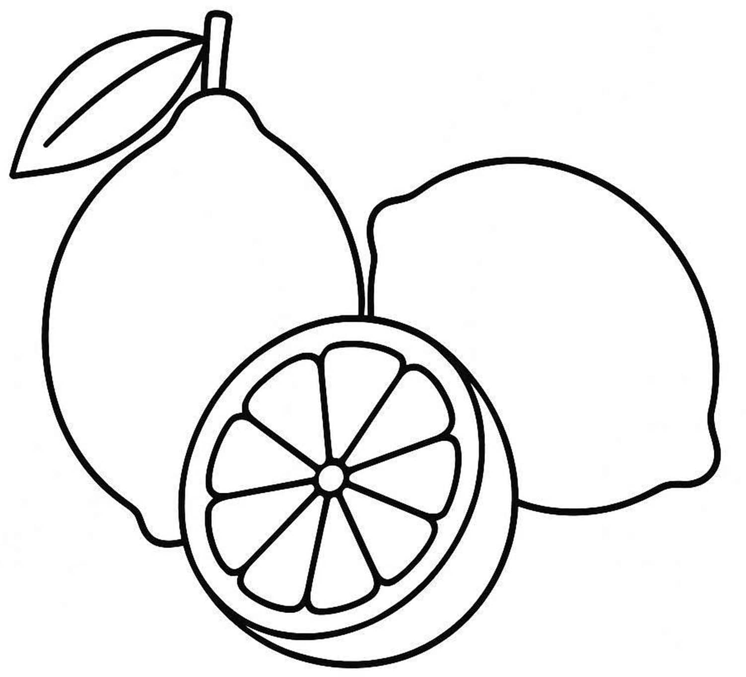 Fise de colorat cu Desenează Lămâie gratuit pentru copii