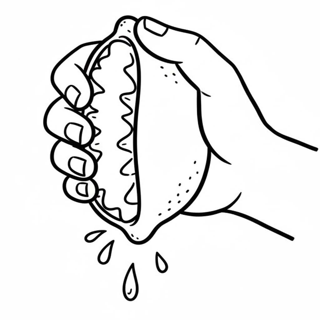 Fise de colorat cu Desenează Lămâie gratuit simplu