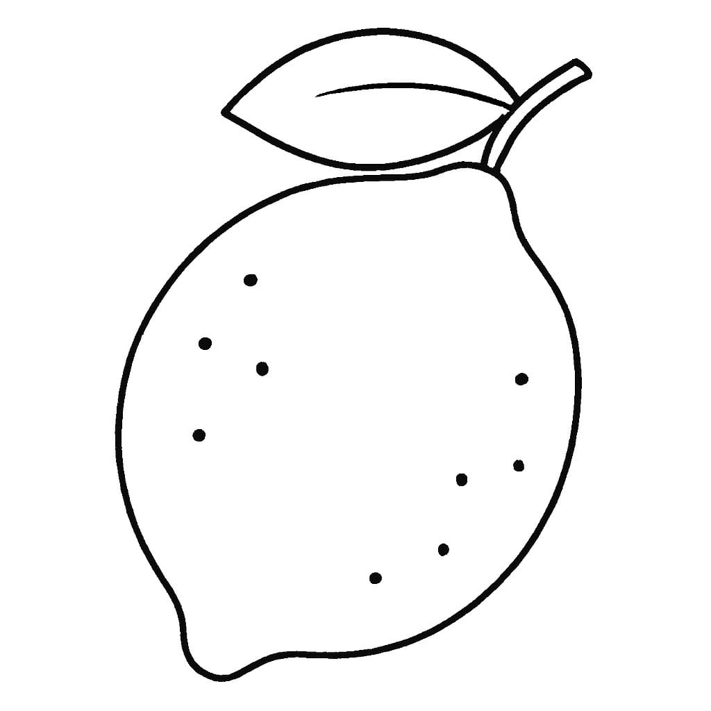 Fise de colorat cu Desenează Lămâie pentru copii