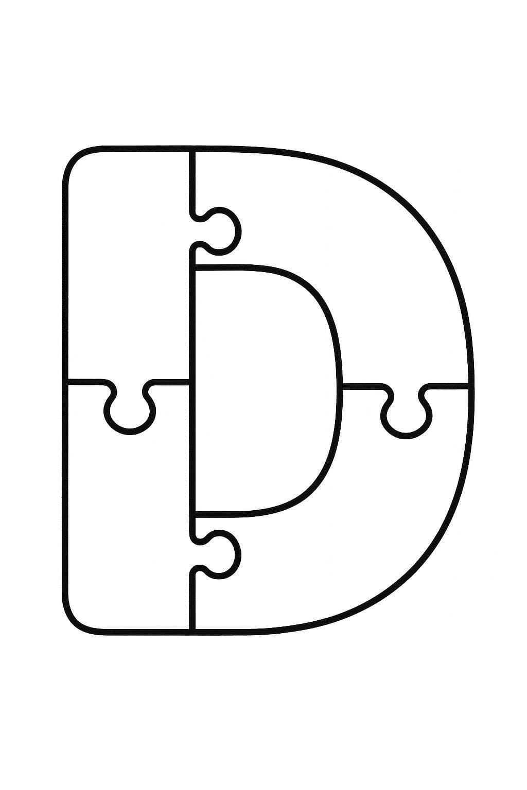 Fise de colorat cu Desenează Litera D bazic