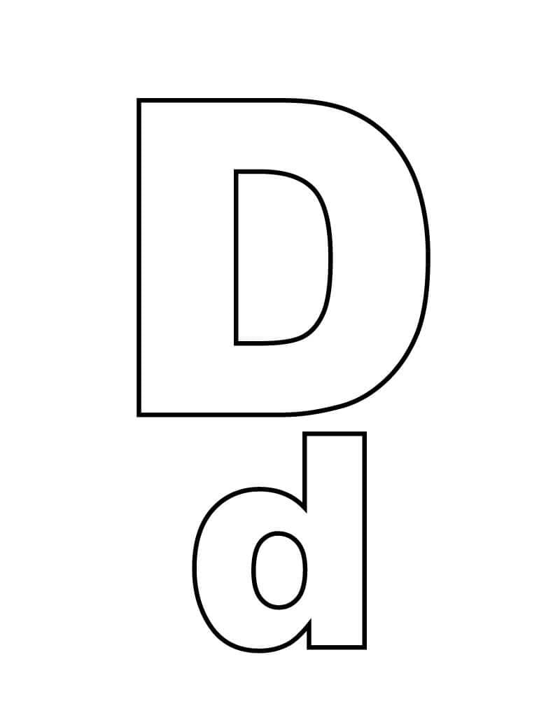 Fise de colorat cu Desenează Litera D gratuit pentru copii