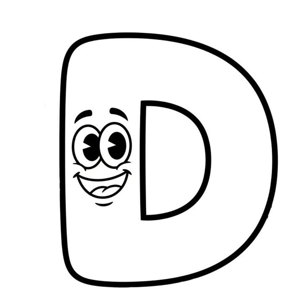 Fise de colorat cu Desenează Litera D gratuit
