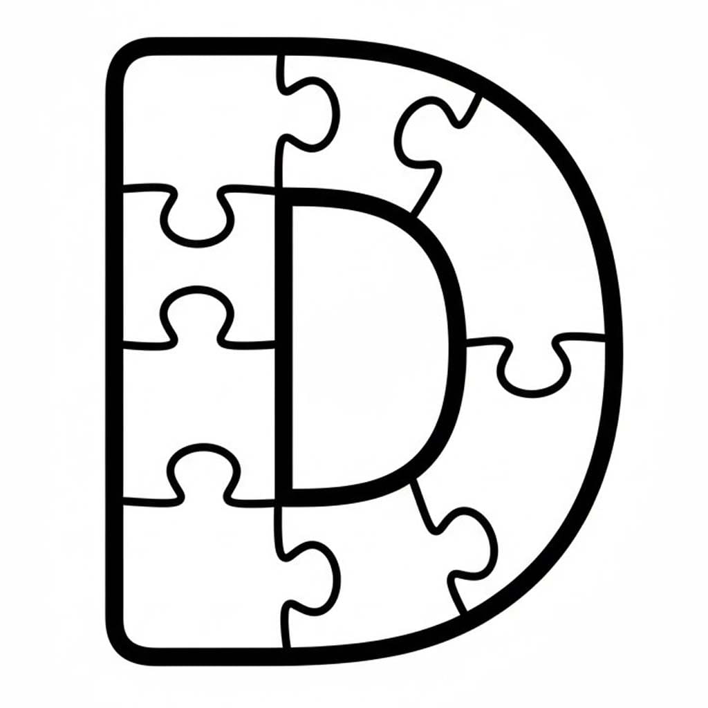 Fise de colorat cu Desenează Litera D imprimabil