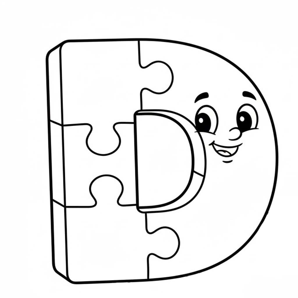 Fise de colorat cu Desenează Litera D simplu