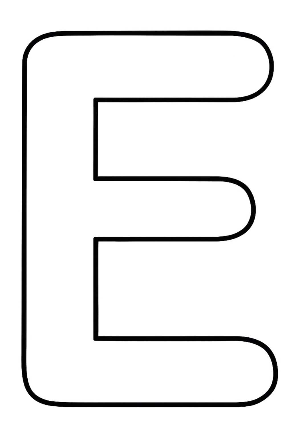 Fise de colorat cu Desenează Litera E bazic la copii