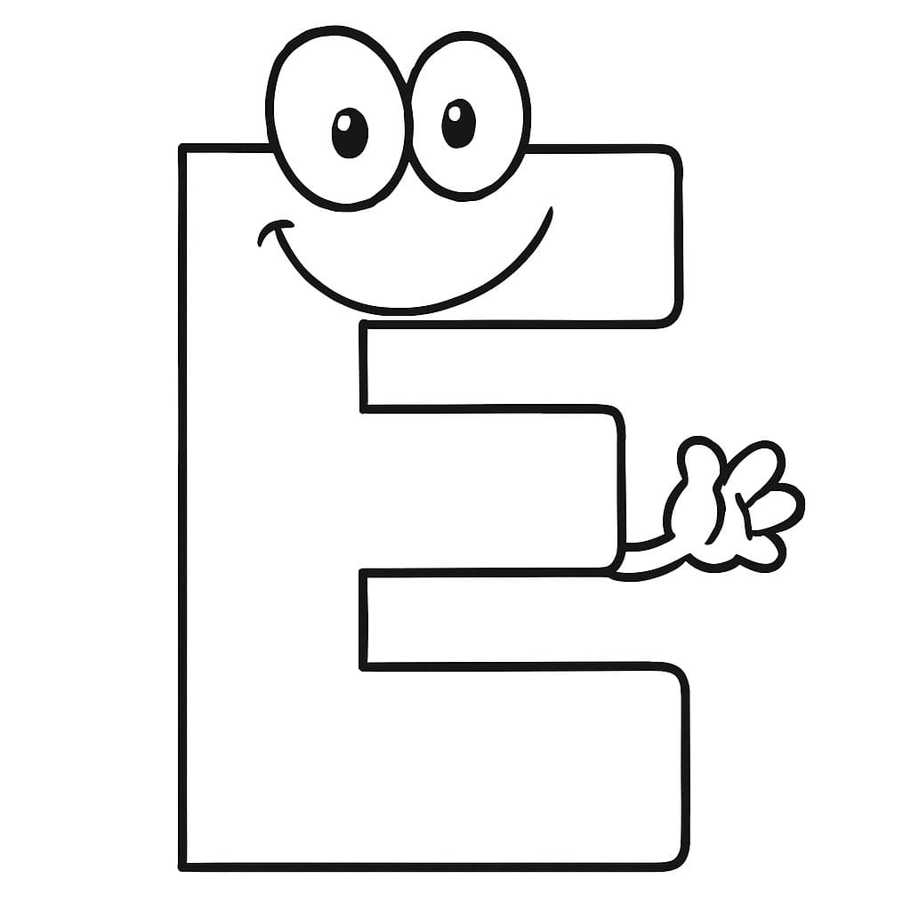 Fise de colorat cu Desenează Litera E bazic