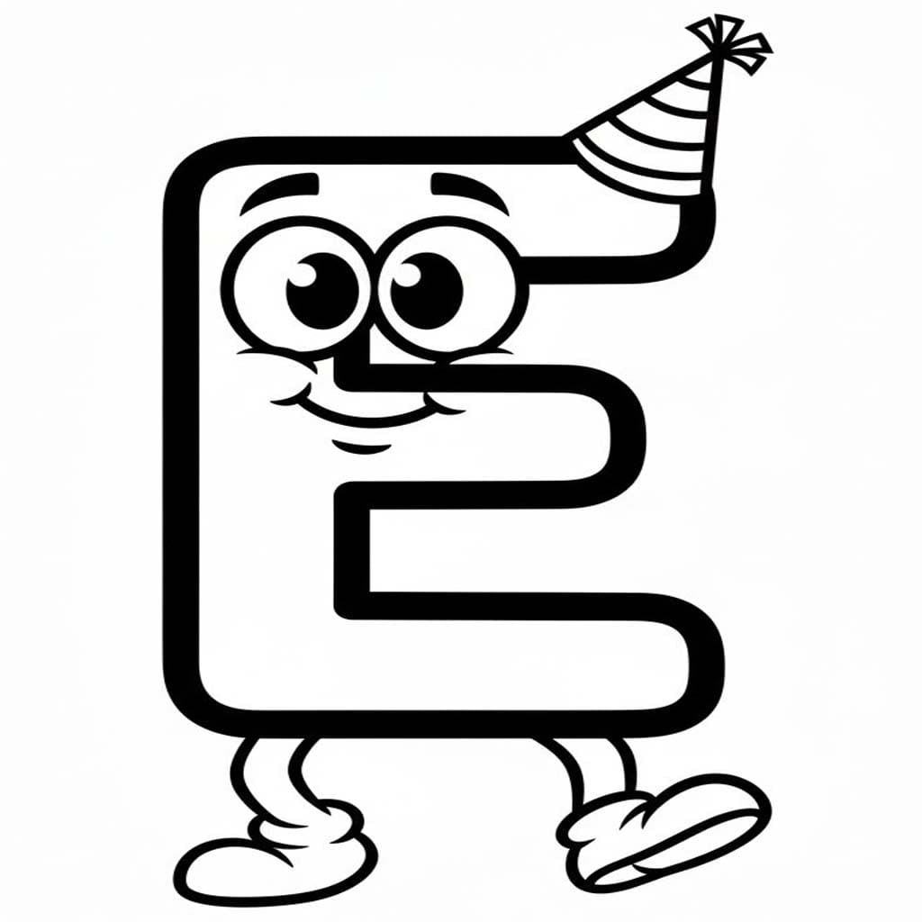 Fise de colorat cu Desenează Litera E imprimabil