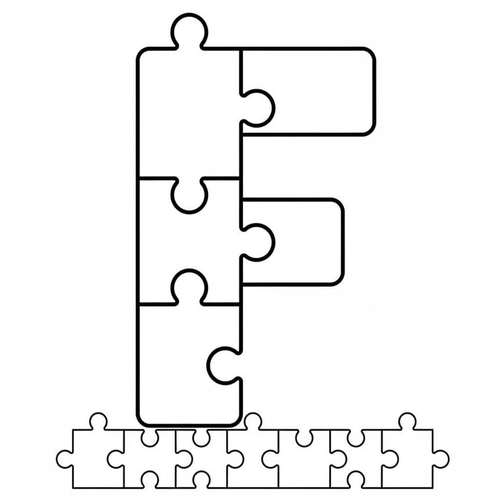 Fise de colorat cu Desenează Litera F imprimabil