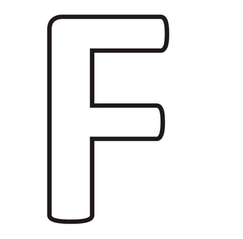 Fise de colorat cu Desenează Litera F simplu la copii