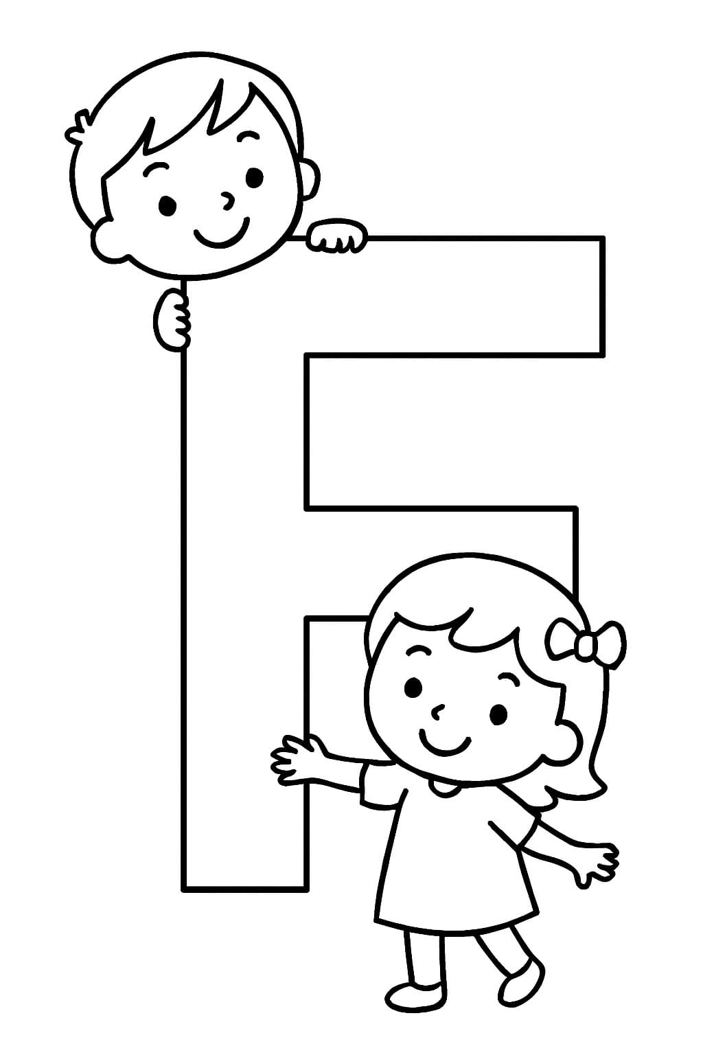 Fise de colorat cu Desenează Litera F uşor