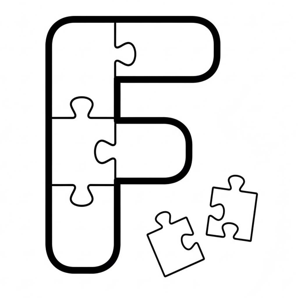 Fise de colorat cu Desenează Litera F