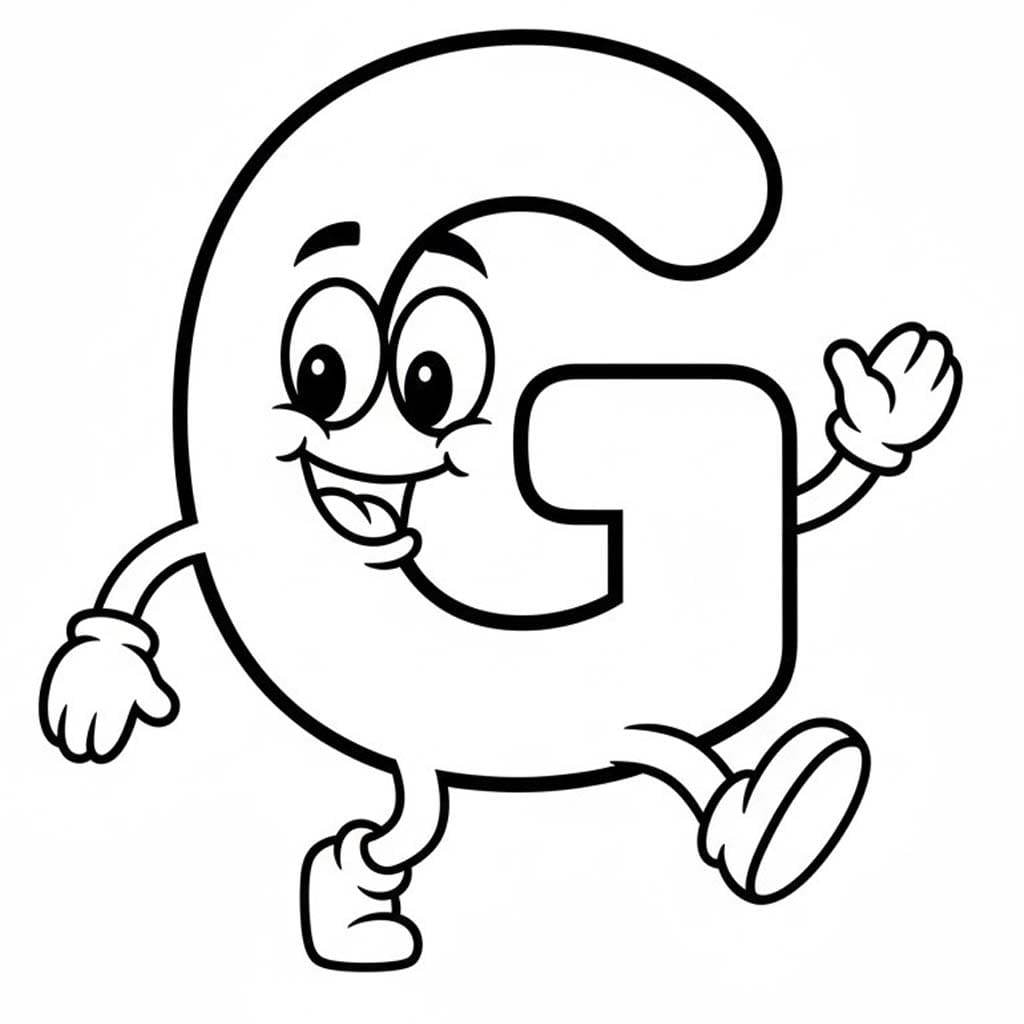 Fise de colorat cu Desenează Litera G