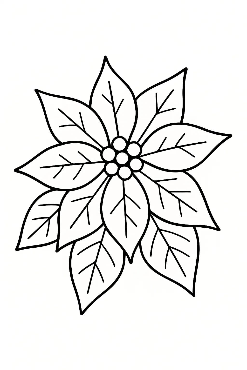 Fise de colorat cu Desenează Poinsettia 4