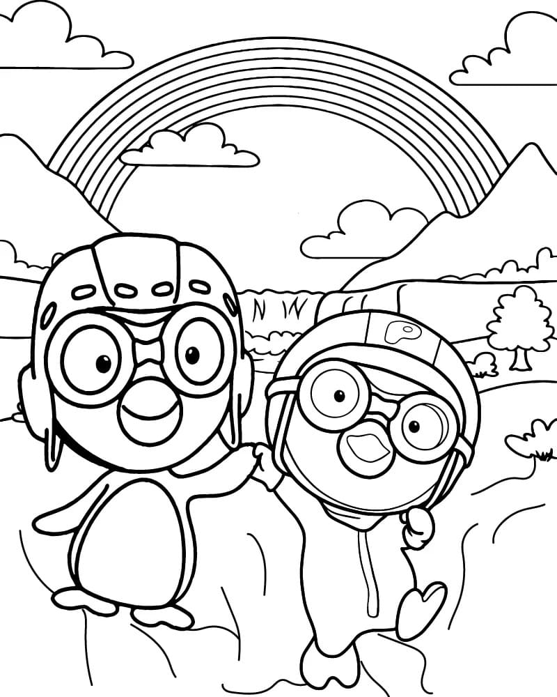 Fise de colorat cu Desenează Pororo 5