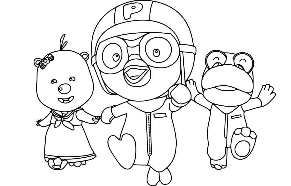 Fise de colorat cu Desenează Pororo 6