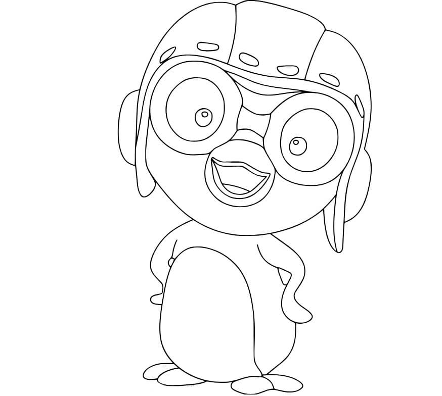 Fise de colorat cu Desenează Pororo drăguţ
