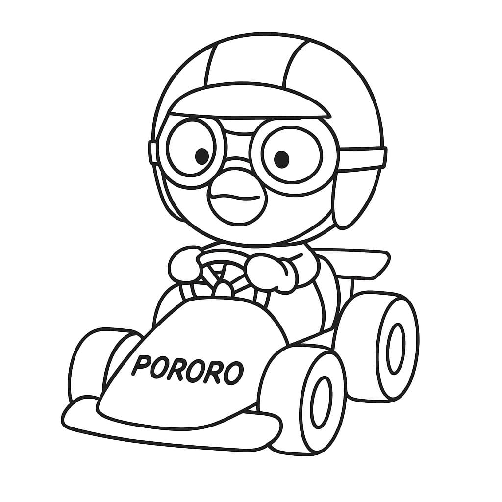 Fise de colorat cu Desenează Pororo gratuit bazic