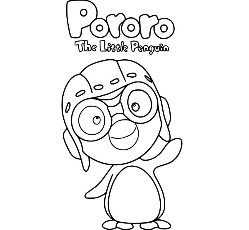 Fise de colorat cu Desenează Pororo gratuit imprimabil simplu