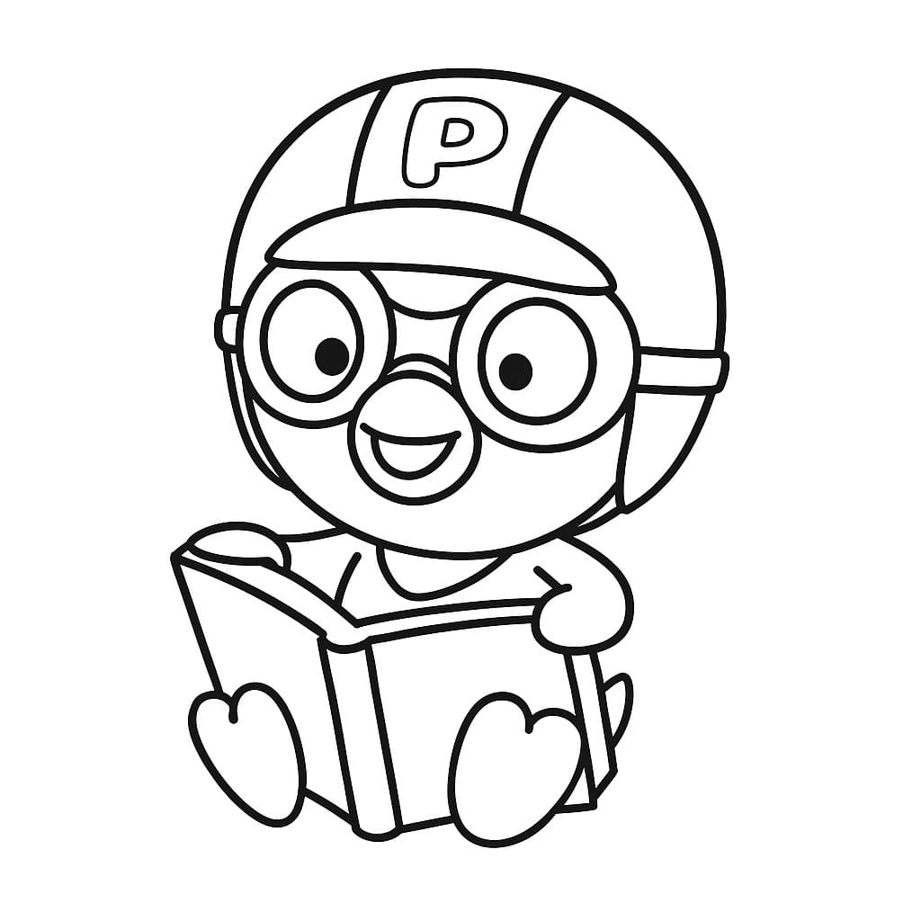 Fise de colorat cu Desenează Pororo gratuit imprimabil uşor
