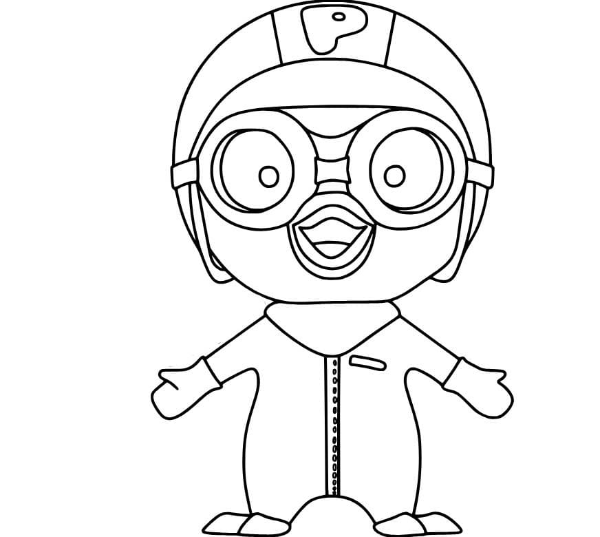 Fise de colorat cu Desenează Pororo gratuit simplu