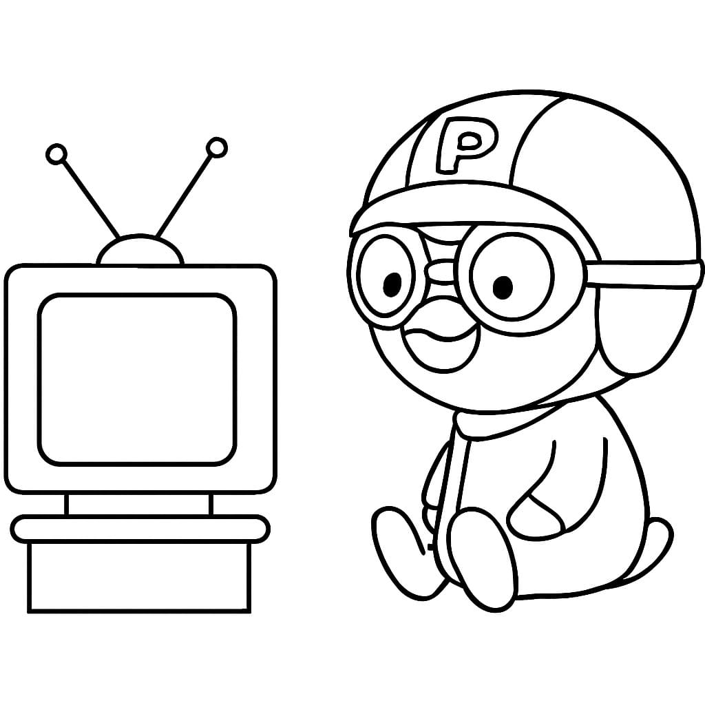 Fise de colorat cu Desenează Pororo gratuit uşor