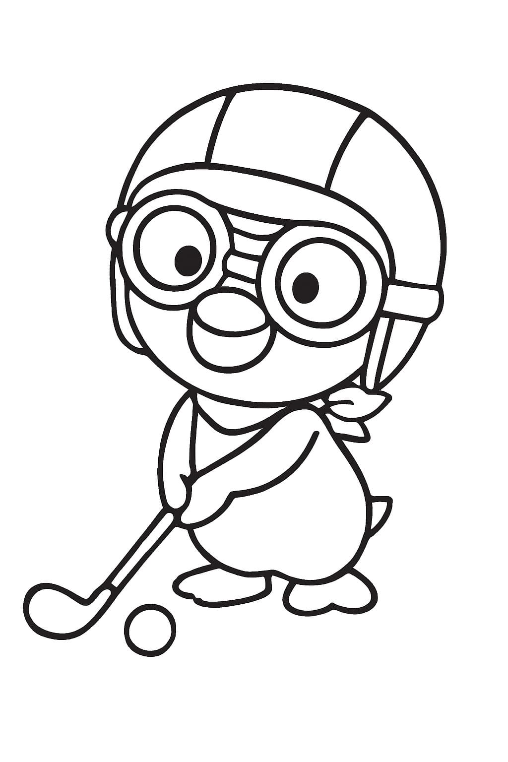 Fise de colorat cu Desenează Pororo imprimabil bazic