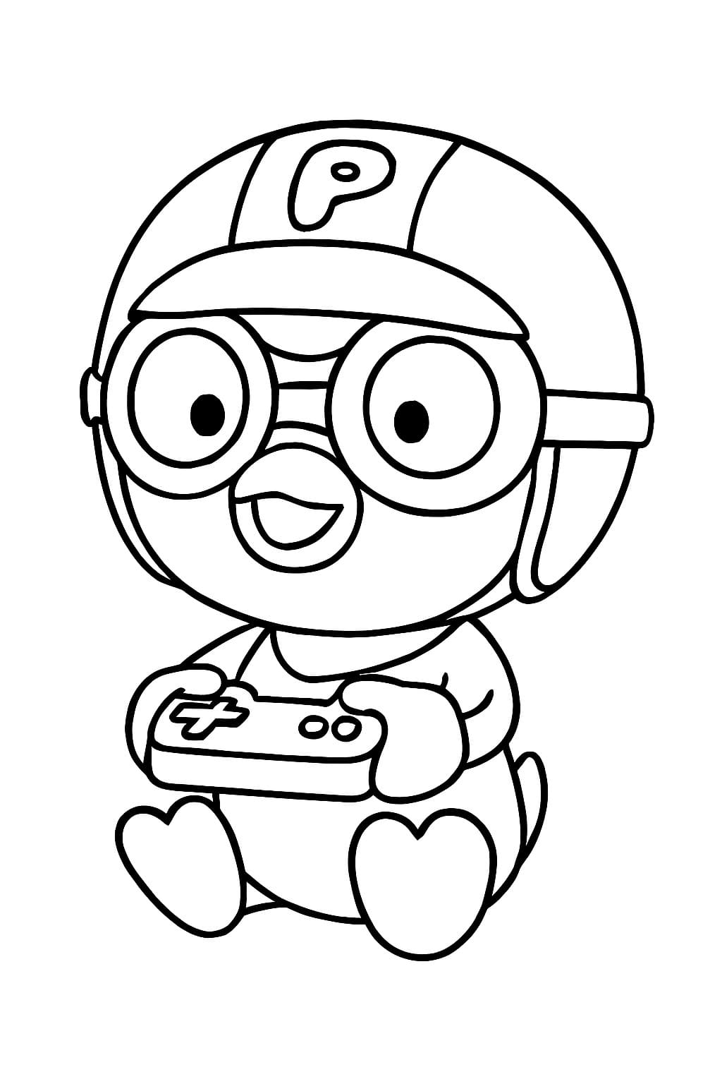 Fise de colorat cu Desenează Pororo imprimabil uşor