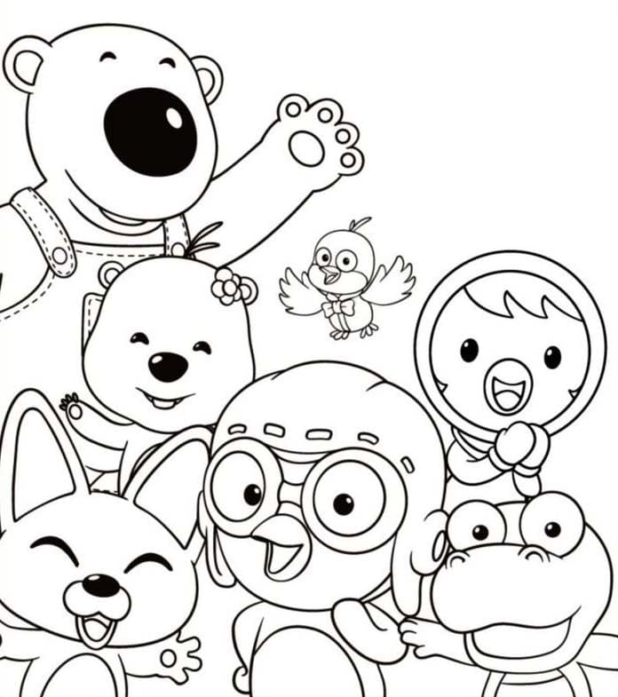 Fise de colorat cu Desenează Pororo imprimabil