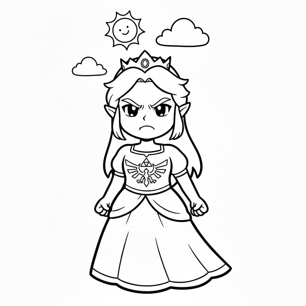 Fise de colorat cu Desenează Zelda 2