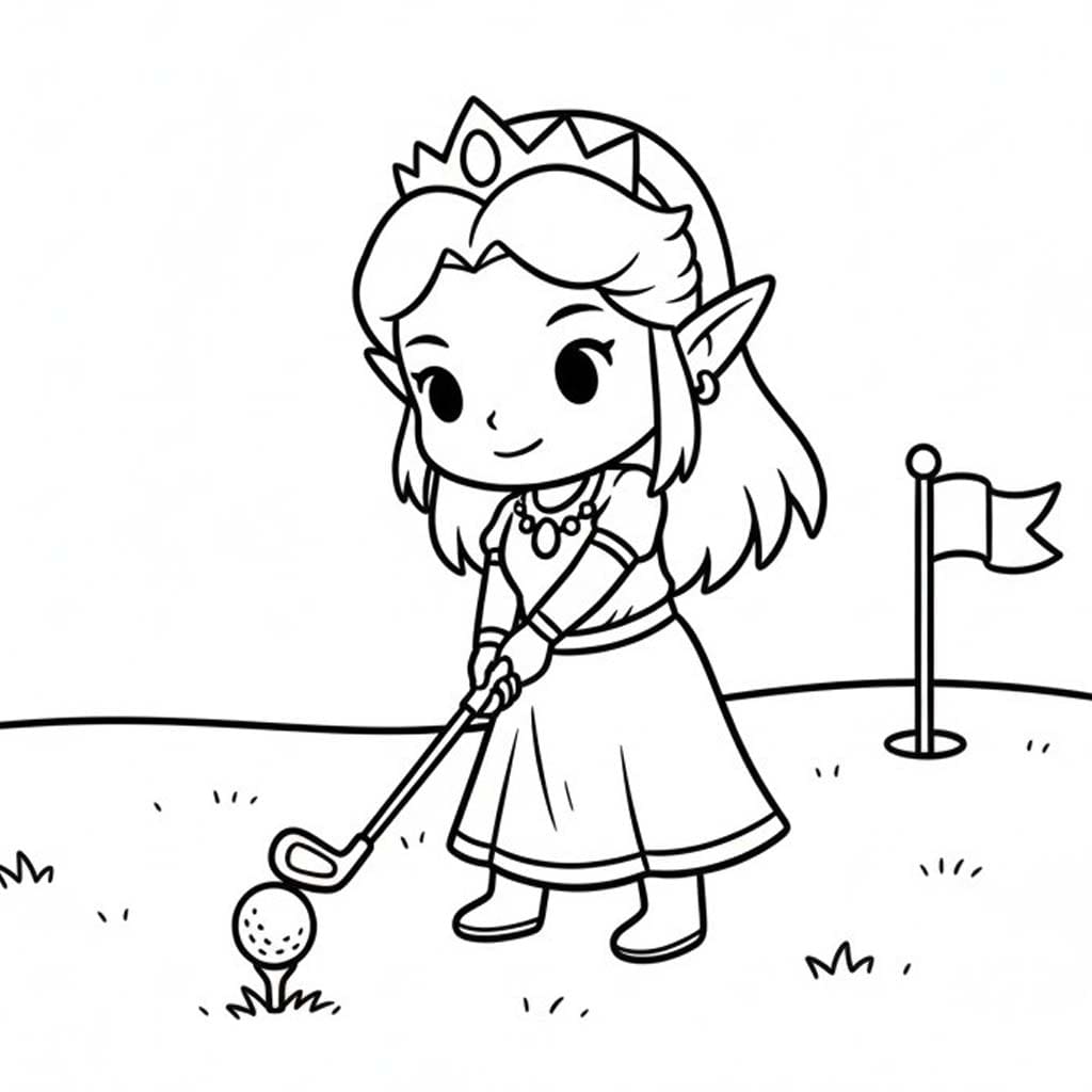 Fise de colorat cu Desenează Zelda 4