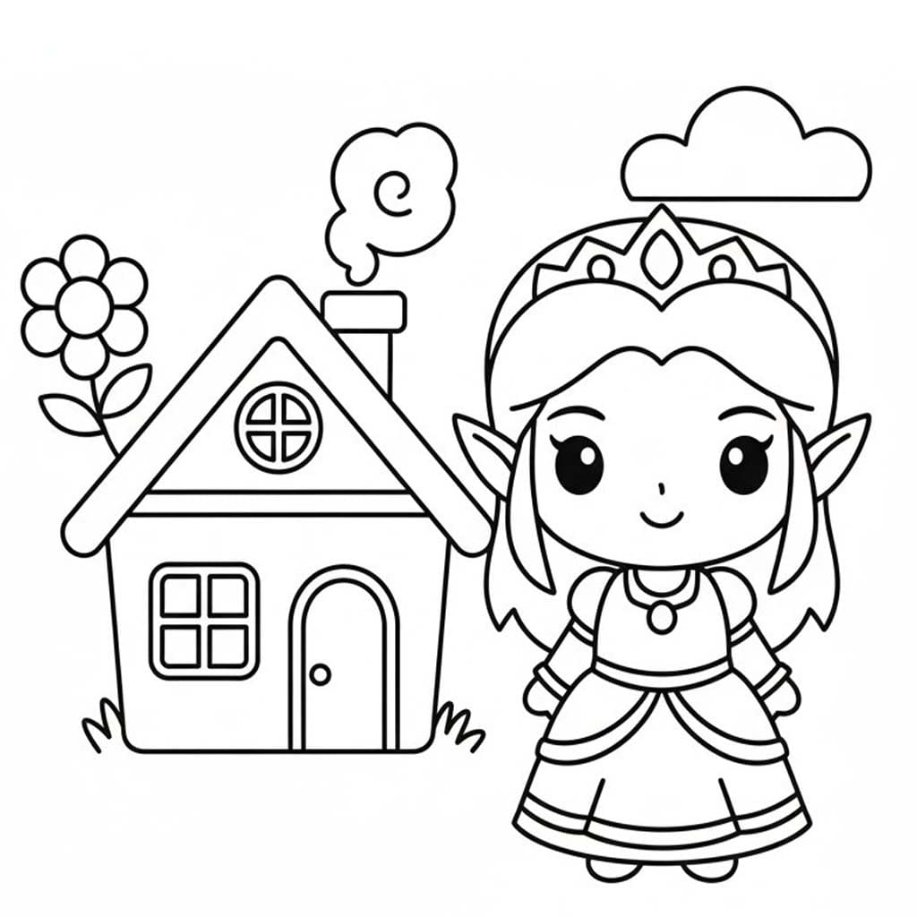 Fise de colorat cu Desenează Zelda 6