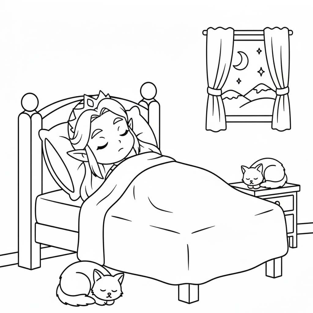 Fise de colorat cu Desenează Zelda bazic