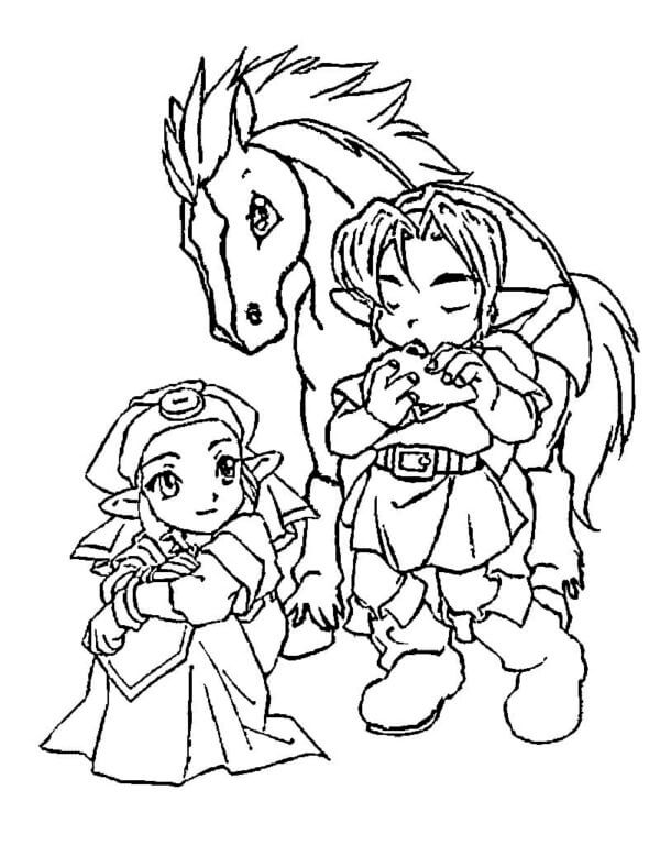 Fise de colorat cu Desenează Zelda gratuit bazic