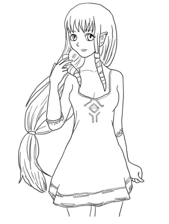 Fise de colorat cu Desenează Zelda gratuit uşor
