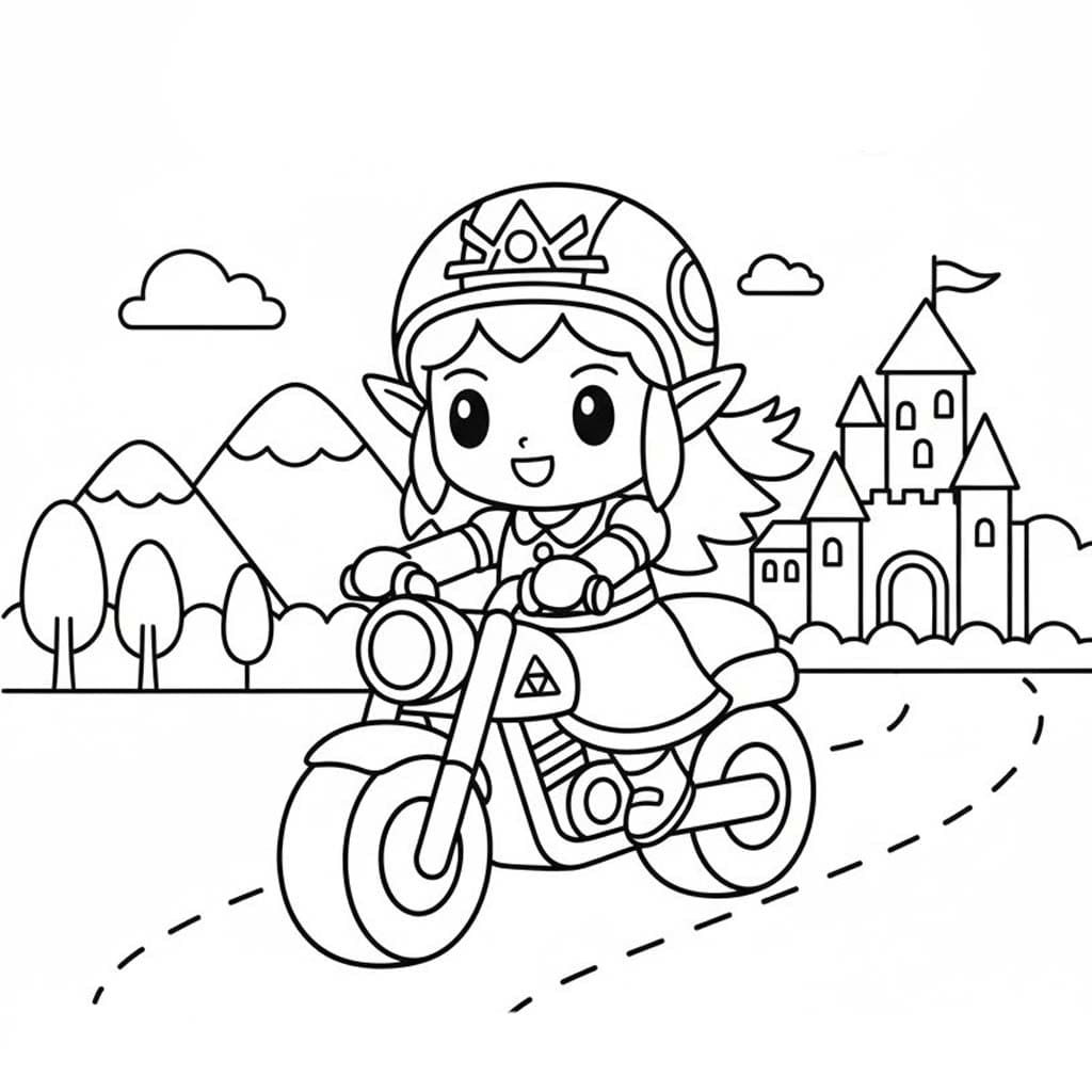 Fise de colorat cu Desenează Zelda gratuit